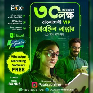 3000000 Bangladeshi VIP mobile numbers in excel file